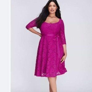 Lane Bryant Lace Fit Flare Plus Size Dress Size 26